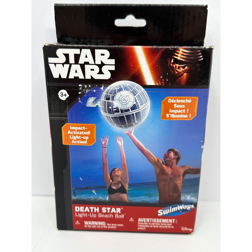 Star Wars Death Star Gray Large 14" Light Up Inflatable Beach/Swimming Pool Ball